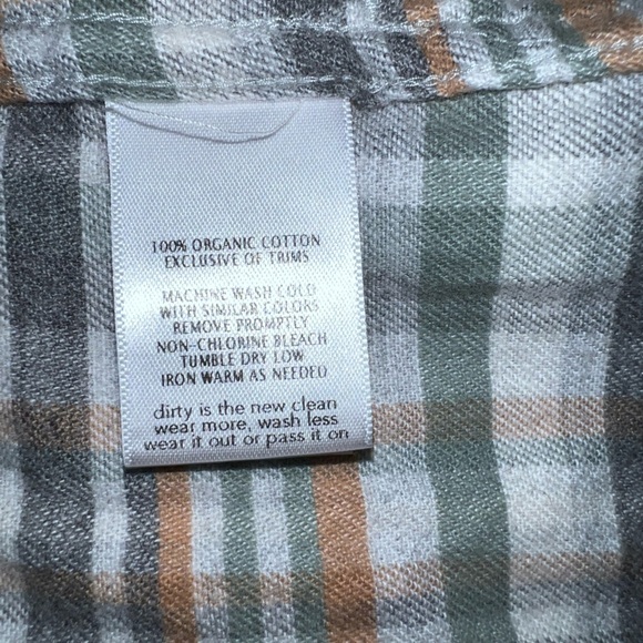 TOAD&CO Flannel Button Down Shirt Tunic Gray Plaid Pockets Long Sleeve - Picture 7 of 9